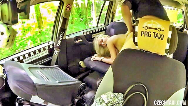 Joleyn Burst - joleyn bursts wild ride in a czech taxi Czech Taxi