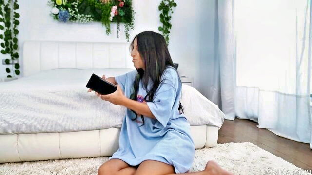 stepbrother brings massive cock to small stepsister