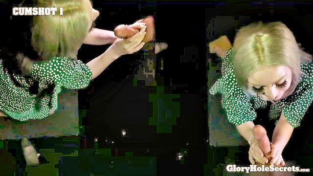 gloryhole secrets, swallows cum, blonde beauty - gloryhole blowjob blonde cumswallow
