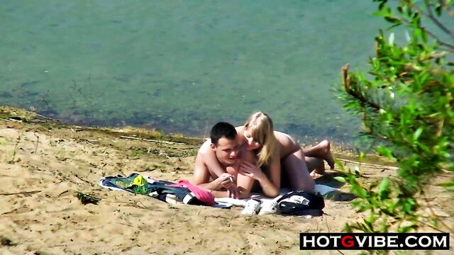 blonde on beach big ass