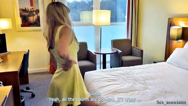 hot stepmom sharing hotel bed