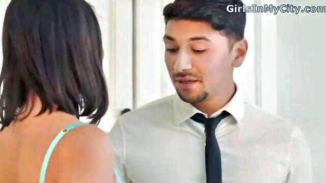 wife baking in sexy lingerie