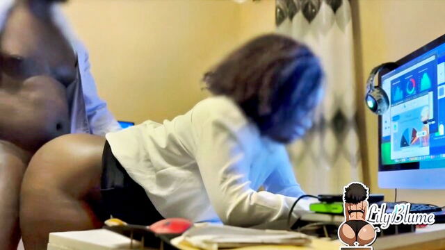 big ass, big tits, anal - ebony office fuck