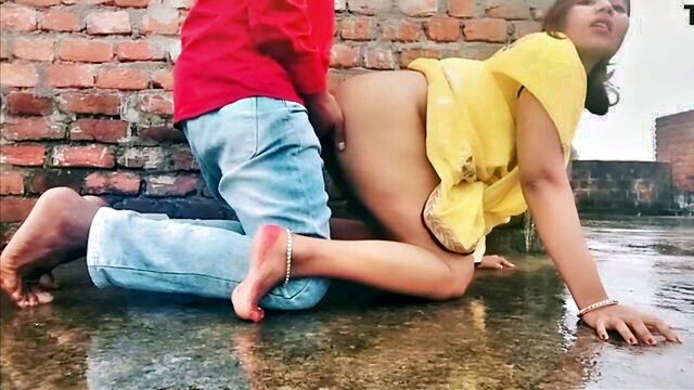 doggystyle, anal, licking - desi bhabhi fucking on roof