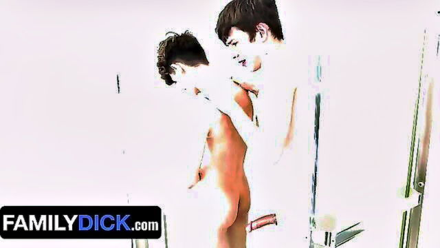 big cock, amateur, blowjob - shared bathroom for boys family dick
