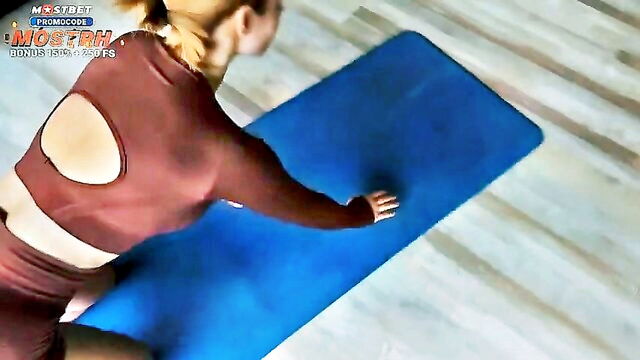 milf, riding, creampie - gym girl lingerie donation