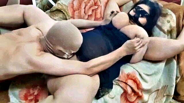deepthroat, fuck, busty - stunning busty arab performs deepthroat and anal action in amateur video