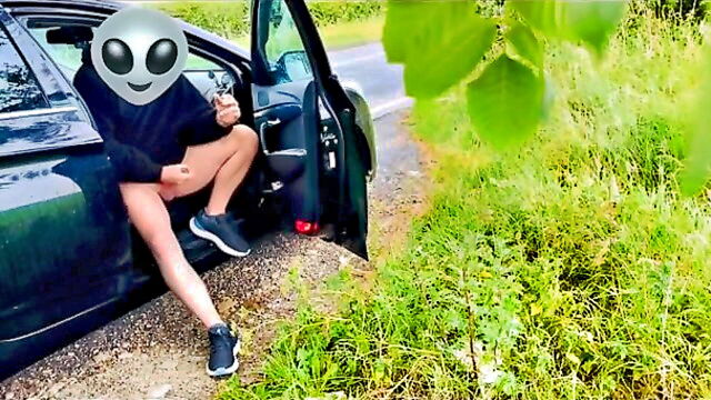 naked walker - public jism on the road