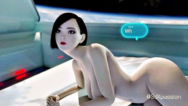 anal sex, ass fucking, doggy style - robot blowjob space station