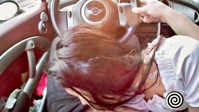 public nudity, blowjob, babe - public car sex with stepsister
