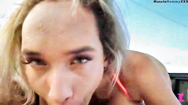 briana moon - fitness babe public nailing