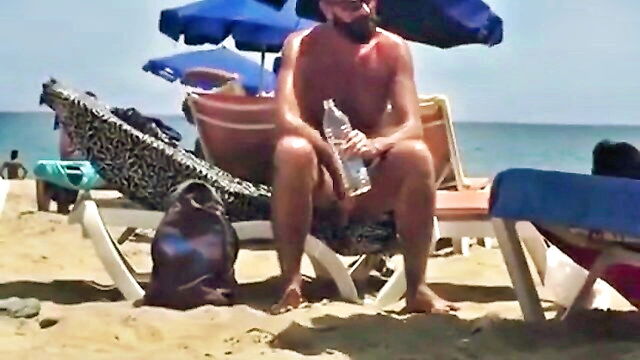 amateur, big cock, daddy - hairy dude beach spy
