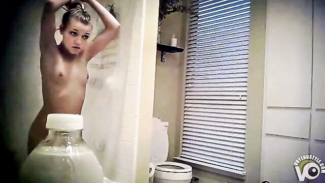 teen, little, tits - shower fuck