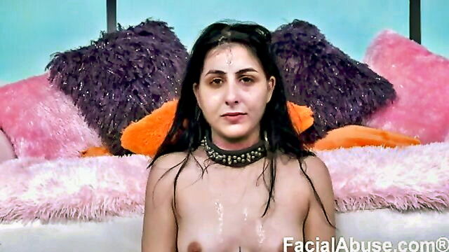 slapping, gagging, spit - gagging deepthroat facial
