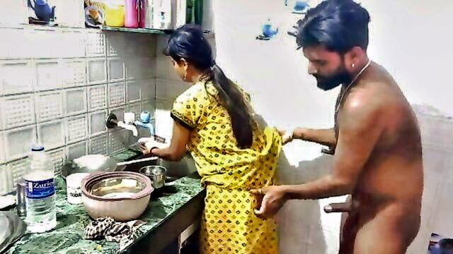 in kitchen, bang-, indian lady - indian kitchen bang