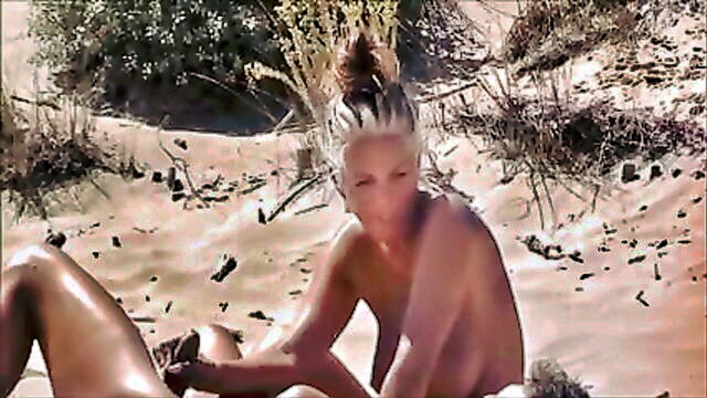 amateur, nude on the beach, nude beach - nude couple on beach