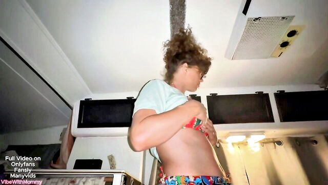 dirty talk, curly hair, blowjob - family reunion stepmom handjob