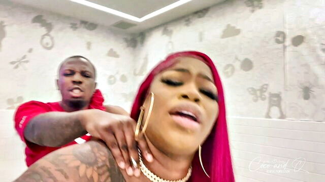 roleplay, phatgirl coco, bbw - target bathroom fuck