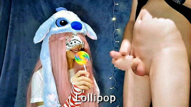 guessing game, blowjob sloppy, guess the taste - pink hair cumshot surprise