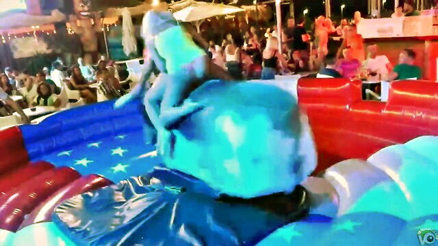 ride, panties, bimbos - mechanical bull boobs