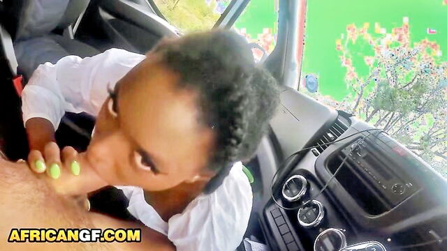 ebony girl pounding in camper van