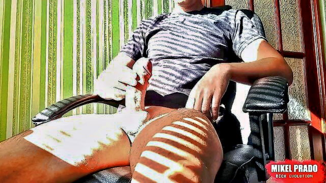 young (18+), big cock, foreskin - uncut wanking creampie