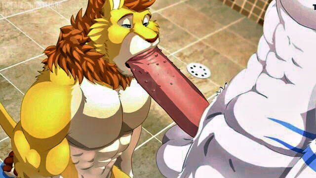 furry, anime, furry furry porn animation - feline watersports animation