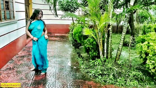 cum, ass, cumshot - desi outdoor sex on rainy day