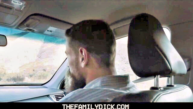 gay bareback, male anal, very big cock - step dad fucking teen in car