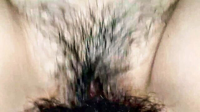 close up pussy fuck, asian teen, asian hairy pussy - pov of a young pinay teen getting her hairy puss fucked close up
