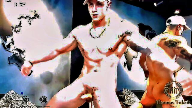 hunk, muscled, mirror - cute young man wanking