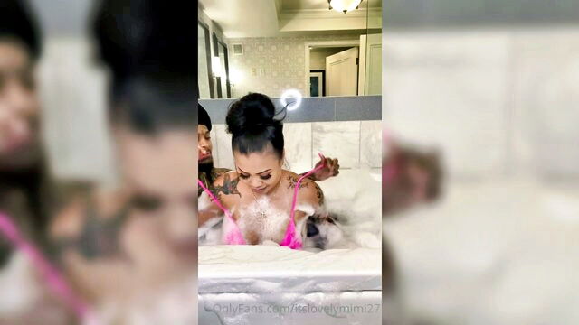 tatted ass, blasian, lovely mimi - tatted ass shower sex mimi
