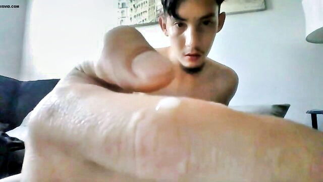 jerks off, nice load, hung - hung hunk cumshots himself