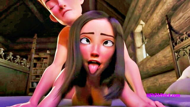 big tits, anal, creampie - hentai lesbian parody