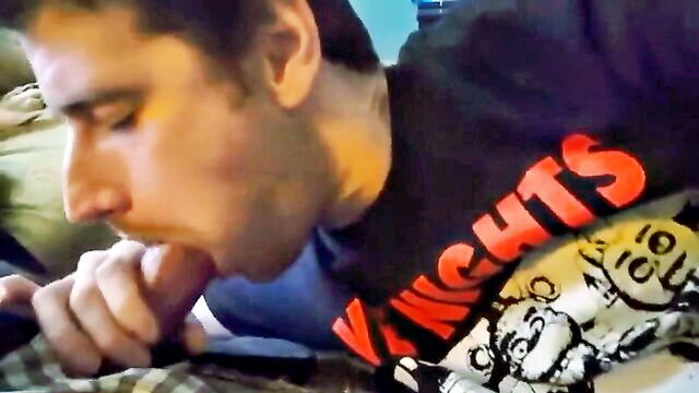 big cock, amateur, blowjob - buddy cim on couch
