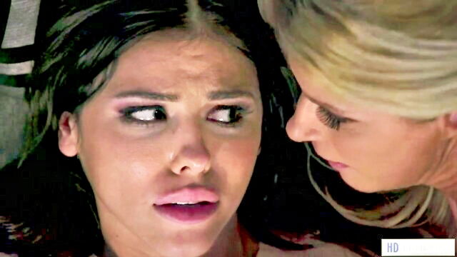 mom sex, family sex, in the bed - stepmom and teen threesome