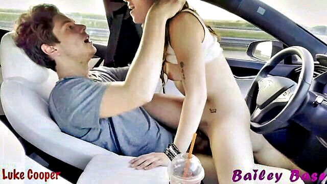 bailey - sexy girlfriend in tesla