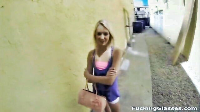 sucks his dick, beautiful blonde girl, hard doggystyle - petite blonde doggystyle tile