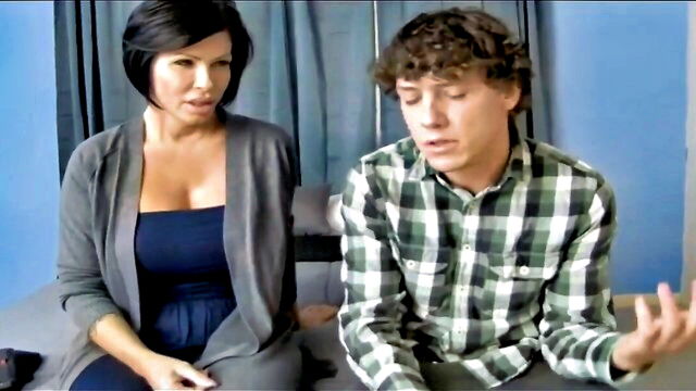 brunette, mature, horny - milf seduces step son