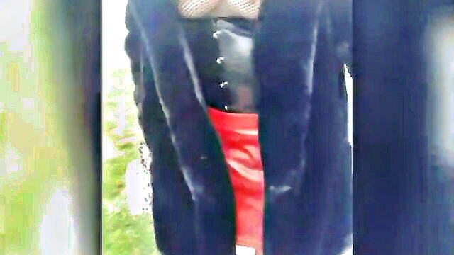 black shemale, shemale public, shemale sissy - crimson sissy outdoors