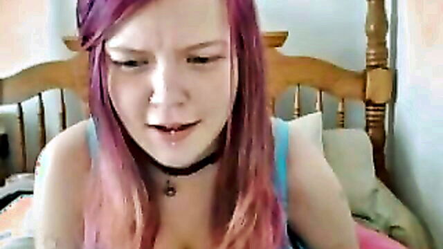 webcams, solo, redhead - pink emo girl ass exposing