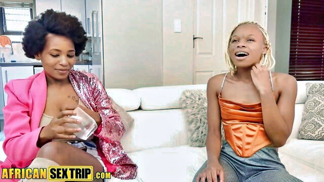 ebony, amateur, black - african beauties taking big white cock