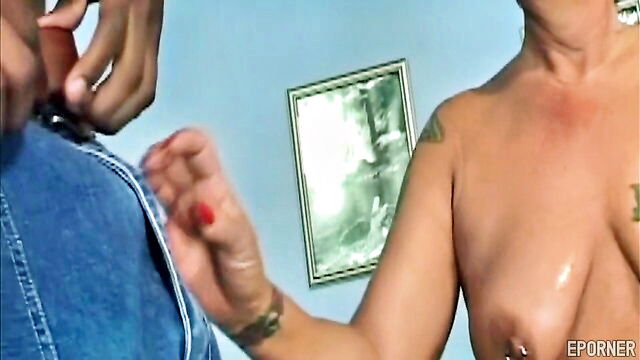 mature, interracial, big tits - kinky granny xxx scene