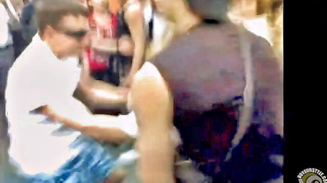chick, people, public - public fondling curvy chick