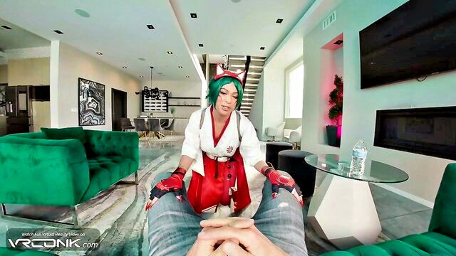big tits, big cock, hardcore - vr kiriko cosplay parody