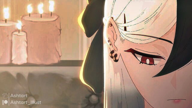 white background, dick grayson, goth - kayoko blowjob teaser