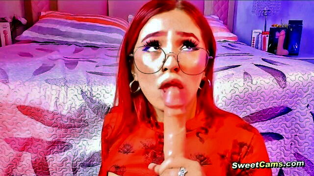 sweetcams, pussy, dildo - redhead solo masturbation