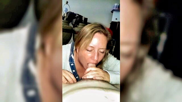 cum, blowjobs, chubby - lewd mature wife cock sucking