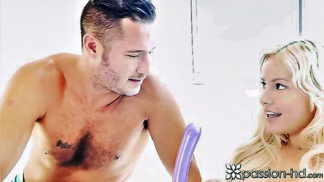 big tits riding, big tits, big natural boobs - blondie gets caught masturbating
