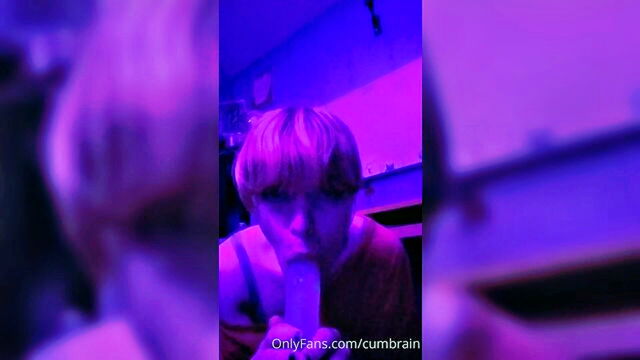 cumbrain blowjob with dildo